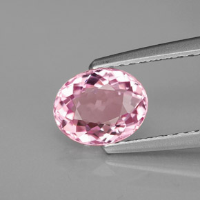 Turmalina rosa natural de 1,30 ct, corte óvalo, IF