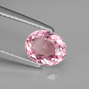 Turmalina rosa natural de 1,30 ct, corte óvalo, IF
