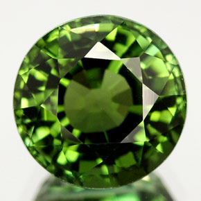 Turmalina verde natural de 2,52 ct, corte redondo, VVS-VS