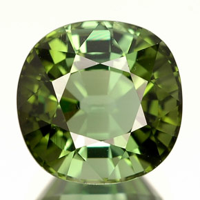 Turmalina verde natural de 2,98 ct, corte cojín, IF