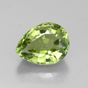 Turmalina verde natural de 1,82 ct, en forma de pera, VVS