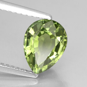 Turmalina verde natural de 1,82 ct, en forma de pera, VVS