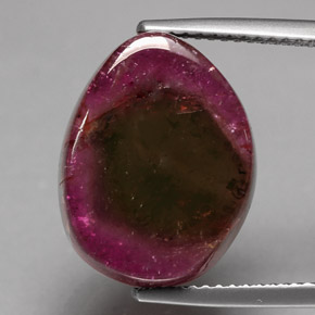 Turmalina multicolor natural de 10,19 ct, forma elegante, transparente
