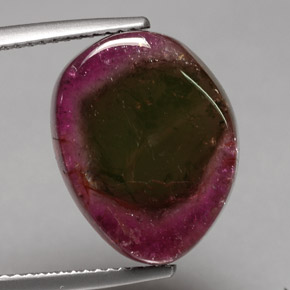 Turmalina multicolor natural de 10,19 ct, forma elegante, transparente