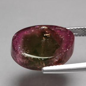 Turmalina multicolor natural de 10,19 ct, forma elegante, transparente