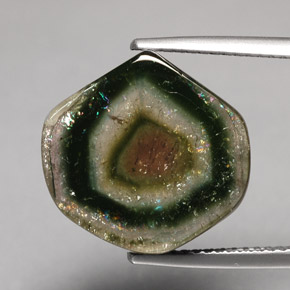 Turmalina multicolor natural de 10,79 ct, transparente, transparente / translúcido