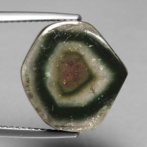 Turmalina multicolor natural de 10,79 ct, transparente, transparente / translúcido