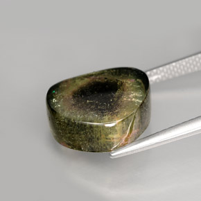Turmalina multicolor natural de 9,19 ct, forma elegante, transparente