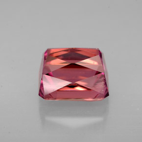 Turmalina rosa natural de 4,93 ct, corte esmeralda, VVS