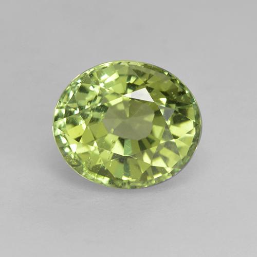 Turmalina verde natural de 1,27 ct, corte óvalo, VS