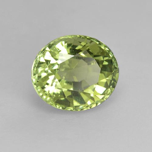 Turmalina verde natural de 1,27 ct, corte óvalo, VS