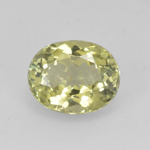 Turmalina amarillo natural de 1,25 ct, corte óvalo, VS