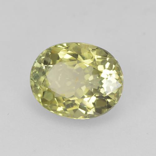 Turmalina amarillo natural de 1,25 ct, corte óvalo, VS