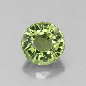 Turmalina verde natural de 1,04 ct, corte redondo, VVS