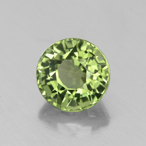 Turmalina verde natural de 1,04 ct, corte redondo, VVS