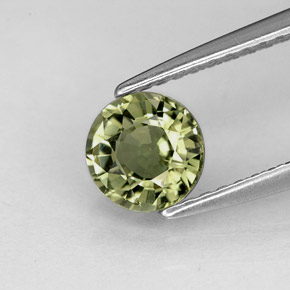 Turmalina verde natural de 0,74 ct, corte redondo, VVS