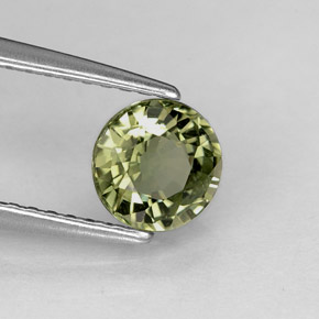 Turmalina verde natural de 0,74 ct, corte redondo, VVS
