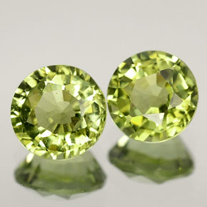 Gemas de turmalina verde natural de  ct, corte redondo, VVS-VS
