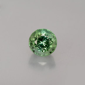 Turmalina verde natural de 0,68 ct, corte redondo, VVS