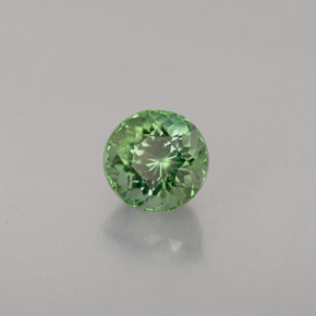 Turmalina verde natural de 0,68 ct, corte redondo, VVS
