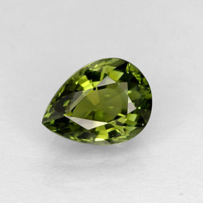 Turmalina verde natural de 0,91 ct, en forma de pera, IF