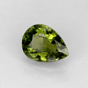 Turmalina verde natural de 0,91 ct, en forma de pera, IF