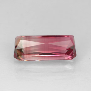 Turmalina bicolor natural de 2,81 ct, corte esmeralda, VVS-VS