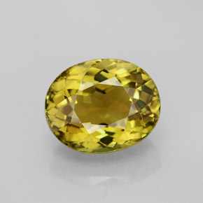 Turmalina amarillo natural de 3,97 ct, corte óvalo, VVS