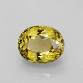 Turmalina amarillo natural de 3,97 ct, corte óvalo, VVS