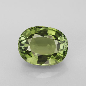 Turmalina verde natural de 3,72 ct, corte óvalo, VVS