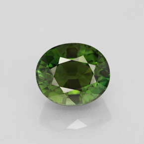 Turmalina verde natural de 3,17 ct, corte óvalo, VVS