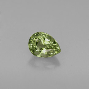 Turmalina verde natural de 0,73 ct, en forma de pera, VVS