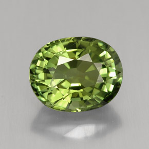 Turmalina verde natural de 2,37 ct, corte óvalo, VVS