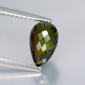 Turmalina multicolor natural de 1,98 ct, briolette, VS