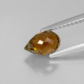 Turmalina naranja natural de 1,20 ct, briolette, VS-SI