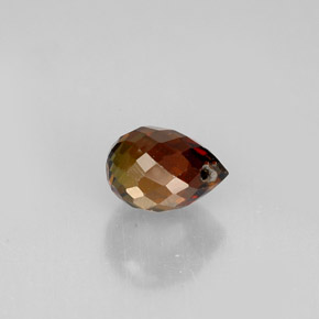 Turmalina naranja natural de 0,62 ct, briolette, VVS-VS