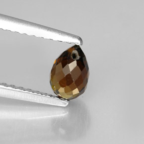 Turmalina naranja natural de 0,62 ct, briolette, VVS-VS