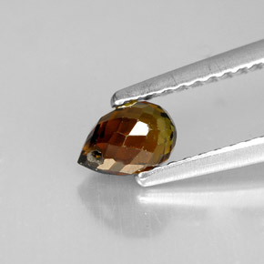 Turmalina naranja natural de 0,62 ct, briolette, VVS-VS