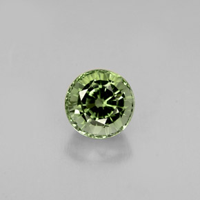 Turmalina verde natural de 1,01 ct, corte redondo, VVS