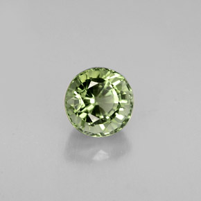 Turmalina verde natural de 1,01 ct, corte redondo, VVS