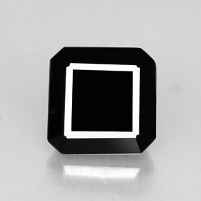 Turmalina negro natural de 1,23 ct, corte esmeralda, opaco