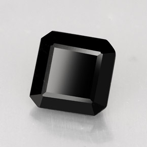 Turmalina negro natural de 1,23 ct, corte esmeralda, opaco
