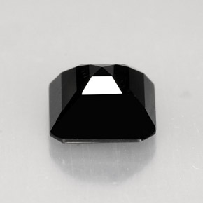 Turmalina negro natural de 1,23 ct, corte esmeralda, opaco