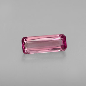 Turmalina rosa natural de 0,81 ct, corte esmeralda, VVS-VS