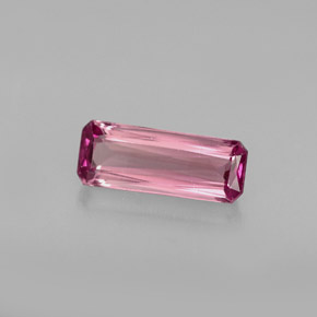 Turmalina rosa natural de 0,81 ct, corte esmeralda, VVS-VS