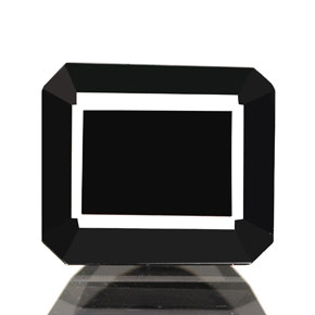 Turmalina negro natural de 1,76 ct, corte esmeralda, opaco