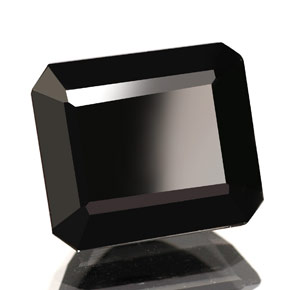 Turmalina negro natural de 1,76 ct, corte esmeralda, opaco