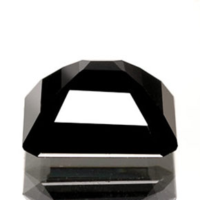 Turmalina negro natural de 1,76 ct, corte esmeralda, opaco