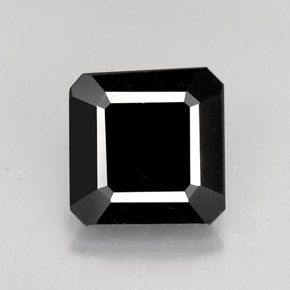 Turmalina negro natural de 1,41 ct, corte esmeralda, opaco