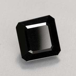 Turmalina negro natural de 1,41 ct, corte esmeralda, opaco